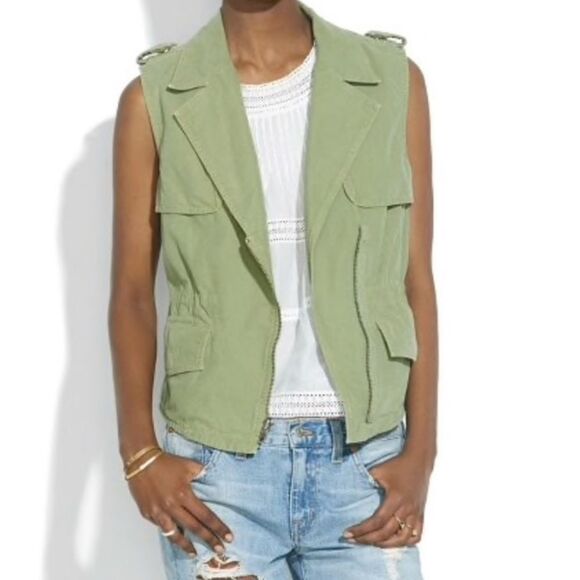 NWT Madewell Olive Green Modern Safari Military Vest Size Small - Picture 9 of 10